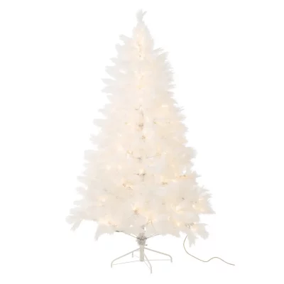 Sapin de No&euml;l Artificiel 400 LED ""Pampa"" 210cm Blanc