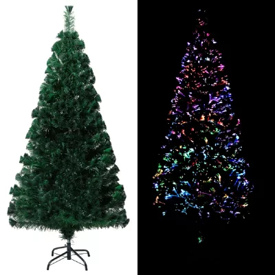 Sapin de no&euml;l artificiel avec support vert 120 cm fibre optique