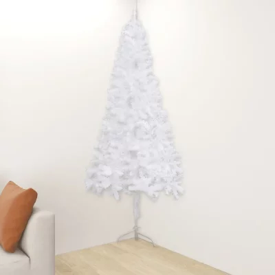 Sapin de No&euml;l artificiel d'angle Blanc 240 cm PVC