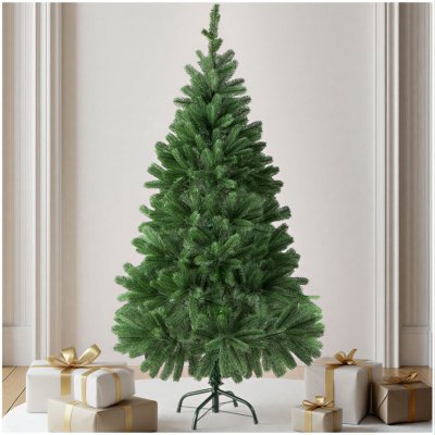 Sapin de No&euml;l artificiel en PVC 140 cm naturel vert avec 470 branches
