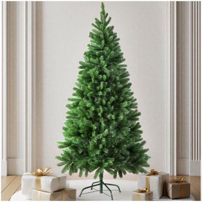 Sapin De No&euml;l Artificiel En Pvc Avec Support Naturel Vert