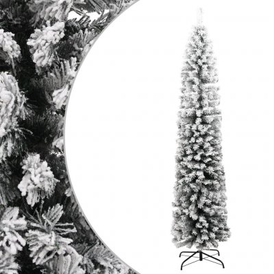 Sapin de no&euml;l artificiel mince flocon de neige vert 240 cm pvc
