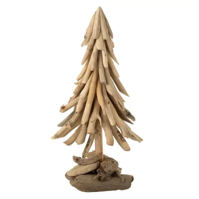 Sapin de No&euml;l en Bois Flott&eacute; ""Chalet"" 50cm Naturel