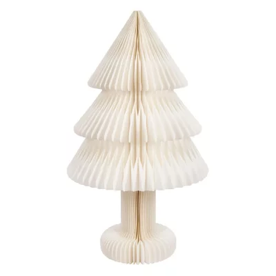 Sapin de No&euml;l en Papier ""Pliable"" 100cm Blanc Cass&eacute;