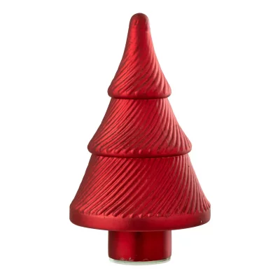 Sapin de No&euml;l en Verre ""C&ocirc;tel&eacute;"" 30cm Rouge