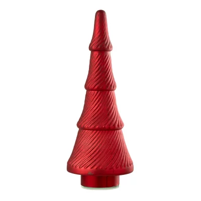 Sapin de No&euml;l en Verre ""C&ocirc;tel&eacute;"" 41cm Rouge
