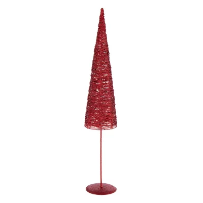 Sapin de No&euml;l sur Socle ""Glitter"" 85cm Rouge
