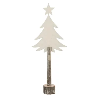 Sapin de No&euml;l sur Tronc ""Etoile"" 60cm Blanc Cass&eacute;