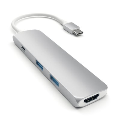 SATECHI  Adaptateur Multi-Ports en Aluminium - Argent