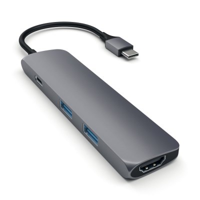 SATECHI  Slim Aluminum Multi-Port Adapter Station d'accueil (USB-C)