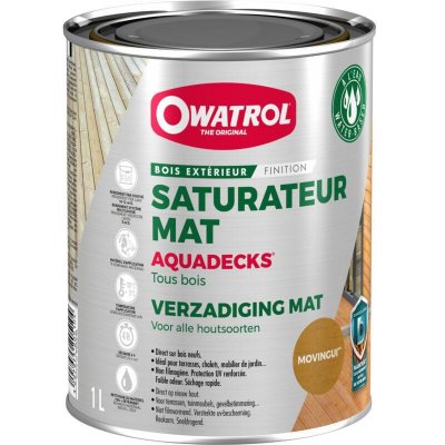 OWATROL Saturateur protection direct bois Teinte Movingui 1L AQUADESKS 