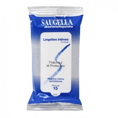 SAUGELLA  Dermoliquide Lingettes Pack de 15 - Paquet 15 lingettes