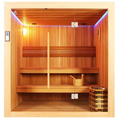 SAUNA HAMMAM FR Sauna &agrave; vapeur pour 6 personnes en bois 200x170x210 cm