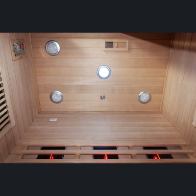 BOREAL SAUNA Sauna infrarouge pour 3 personnes en bois 150x100x200 cm