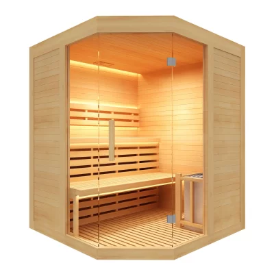FRANCE SAUNA Sauna traditionnel Sense Angulaire 3 places Pack complet 4.5kw