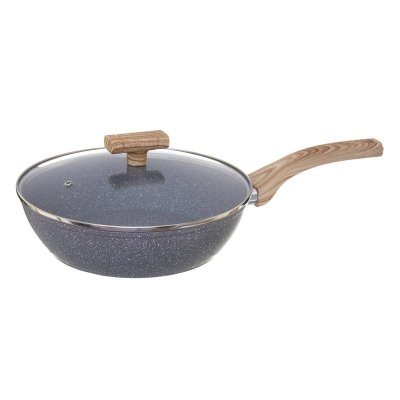 5 FIVE SIMPLY SMART Sauteuse en aluminium - D. 28 cm - Effet pierre grise