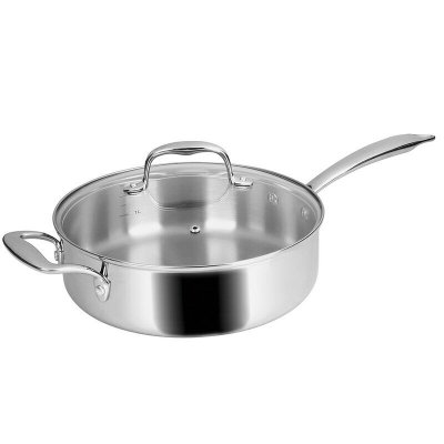 SITRAM Sauteuse en inox avec couvercle 24 cm Gris 