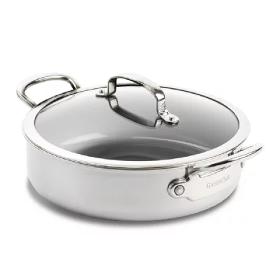 GREENPAN Sauteuse Premi&egrave;re 26 cm en Inox avec Couvercle - - Argent - Inox