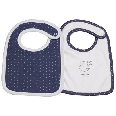 SAUTHON  BABY DECO - Lot de 2 bavoirs merlin