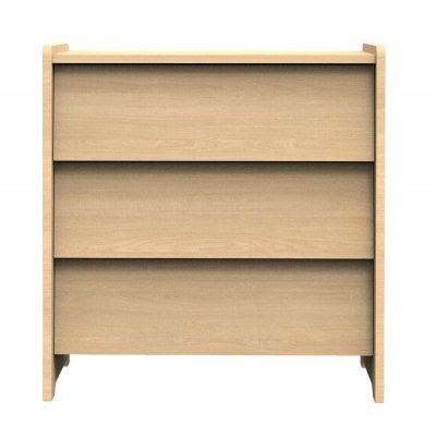 Sauthon Commode 3 tiroirs fa&ccedil;ades inclin&eacute;es en Bois d&eacute;cor ch&ecirc;ne Miel