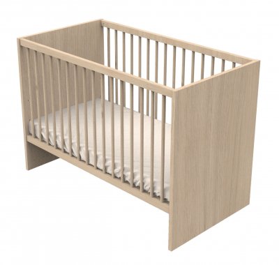 SAUTHON MOBILIER Sauthon Lit b&eacute;b&eacute; 120x60 &agrave; barreaux en Bois d&eacute;cor ch&ecirc;ne Suave