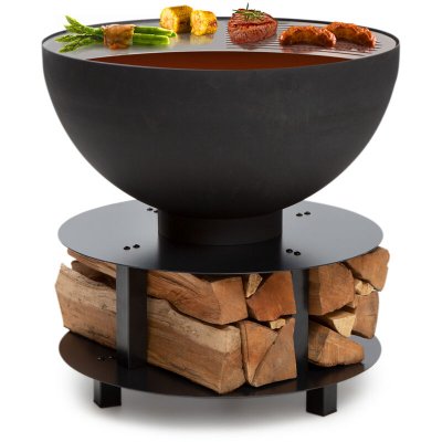 BLUMFELDT Savage 2.0 Barbecue &agrave; foyer rond &Oslash; : 60 cm Base stable Rangement du bois