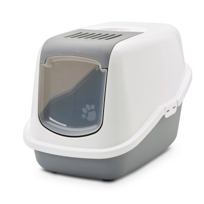SAVIC  Nestor Maison de toilette pour chat - gris clair/blanc
