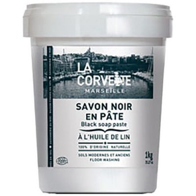 LA CORVETTE Savon noir  Savonnerie du midi en p&acirc;te &agrave; l&acute;huile de lin 1kg