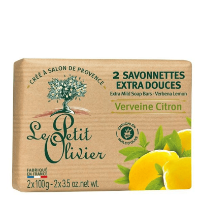 LE PETIT OLIVIER Savonnettes extra douces &agrave; la verveine et au citron, 100% huiles v&eacute;g&eacute;tales