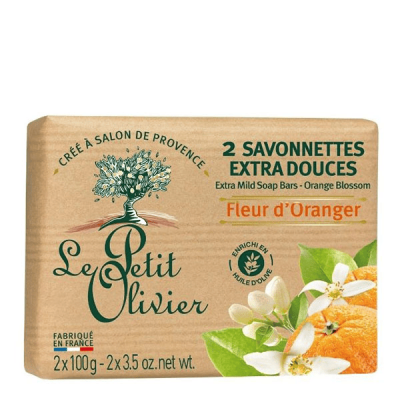 LE PETIT OLIVIER Savonnettes Extra Douces Fleur D'oranger  - Les 2 Savons De 100g