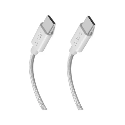 SBS  C&acirc;ble USB iPhone 15 tress&eacute; USB C 3.2 (10Gb/s) , 1m50 blanc