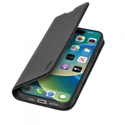 SBS  &Eacute;tui de protection &agrave; rabat pour Apple iPhone 15, noir
