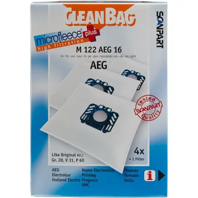 GENERIQUE Scanpart CleanBag M 122 AEG 16 Lot de 4 sacs pour aspirateur