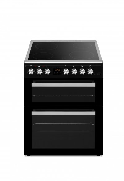 SCHNEIDER SCCV64DO-BM - Cuisini&egrave;re double four 4 feux vitroc&eacute;ramique Black mat