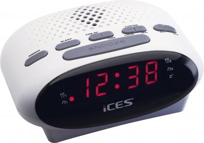 ICES SCD-42 Lenco, radio-r&eacute;veil, ondes ultra courtes (FM), blanc