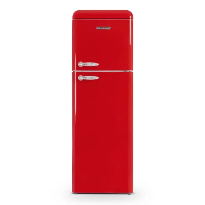SCHNEIDER SCDD309VR- R&eacute;frig&eacute;rateur vintage 2 portes 302L Rouge 39dB clE 181cm