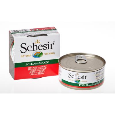 SCHESIR  au poulet avec boeuf pour chien 4 lots (40 x 150 g)