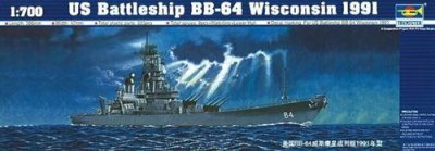 TRUMPETER Schlachtschiff Uss Wisconsin Bb-64 1991 - 1:700e - 
