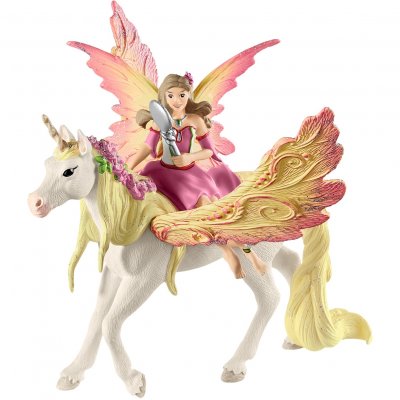 SCHLEICH  70568 - figurine: f&eacute;e feya et une licorne ail&eacute;e