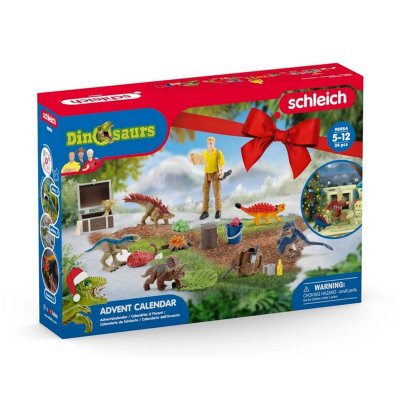 SCHLEICH  98984 Calendrier de L'Avent Dinosaurs 2023, d&egrave;s 5 Ans, Dinosaurs - Coffret, 24 Pi&egrave;ces