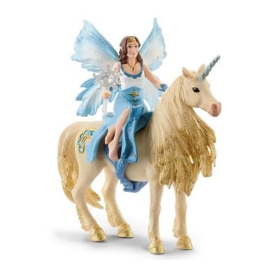 SCHLEICH  Bayala Eyela Riding On Golden Unicorn Bleu 5-12 Years