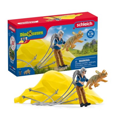 SCHLEICH  Coffret Dinosaurs sauvetage en parachute