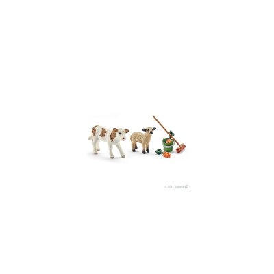 AUTRES Schleich Farm Life - Poetsset Met Kalf En Schaap 41422