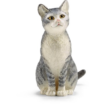 SCHLEICH - Figurine Chat Assis Farm World, 13771, Multicolore