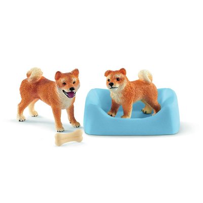 SCHLEICH  - M&egrave;re et chiot Shiba Inu