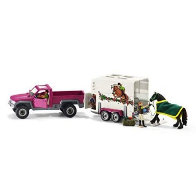 SCHLEICH  North America Pick Up with Horse Trailer Playset