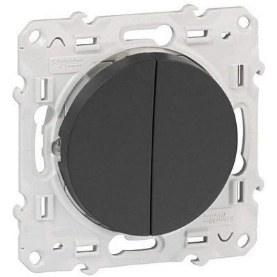 SCHNEIDER ELECTRIC  Interrupteur double va et vient Odace anthracite