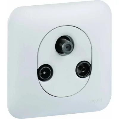 SCANELEC Schneider Electric - Prise tv/fm/sat Ovalis - 1 entr&eacute;e - Blanc