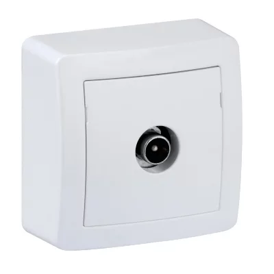 SCHNEIDER ELECTRIC  Prise TV simple Alrea m&acirc;le blind&eacute;e (Lot de 2)