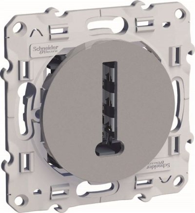 SCHNEIDER ELECTRIC  SC5S53A496 Prise t&eacute;l&eacute;phone conjoncteur T Odace Alu